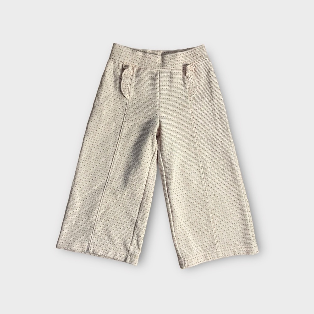 Janie and Jack Pale Pink Wide Leg Cropped Shiny Pants